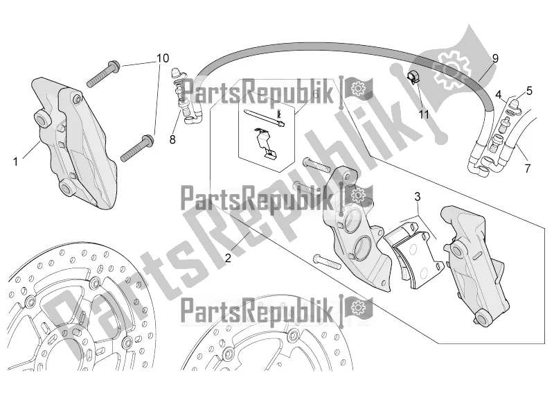 Todas las partes para Pinza De Freno Delantero de Aprilia Tuono V4 1100 RR USA, Canada 2016