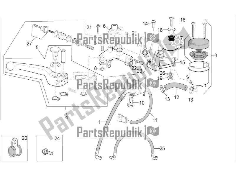 Alle Teile für das Vorderer Hauptzylinder des Aprilia Tuono V4 1100 RR USA, Canada 2016