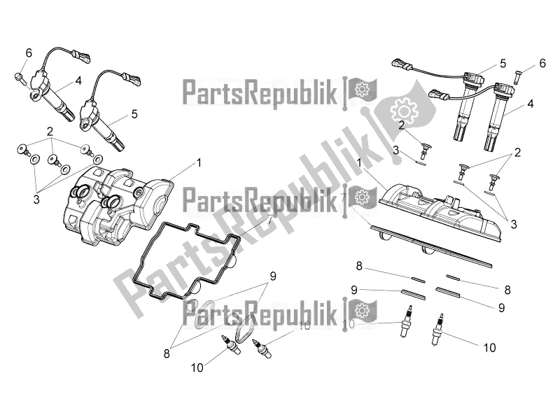 Toutes les pièces pour le Couvercle De Soupape du Aprilia Tuono V4 1100 RR USA, Canada 2016