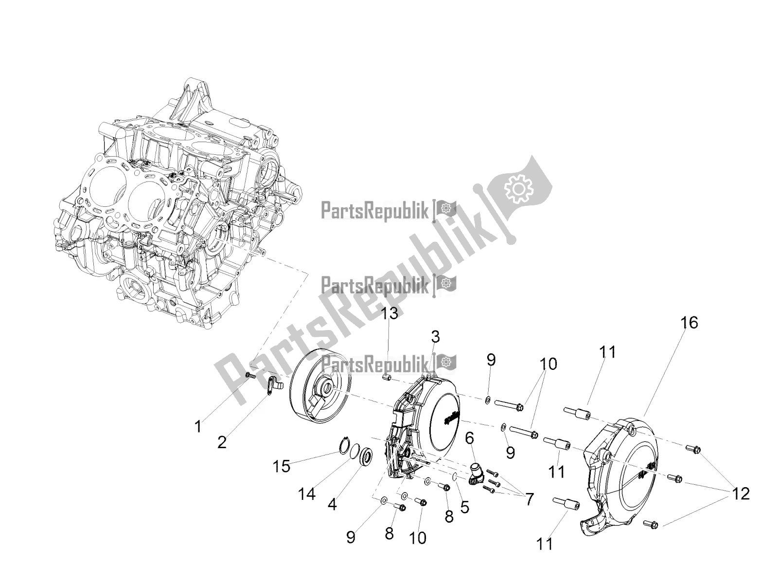 Tutte le parti per il Copertina del Aprilia Tuono V4 1100 RR ZD4 KG 2017