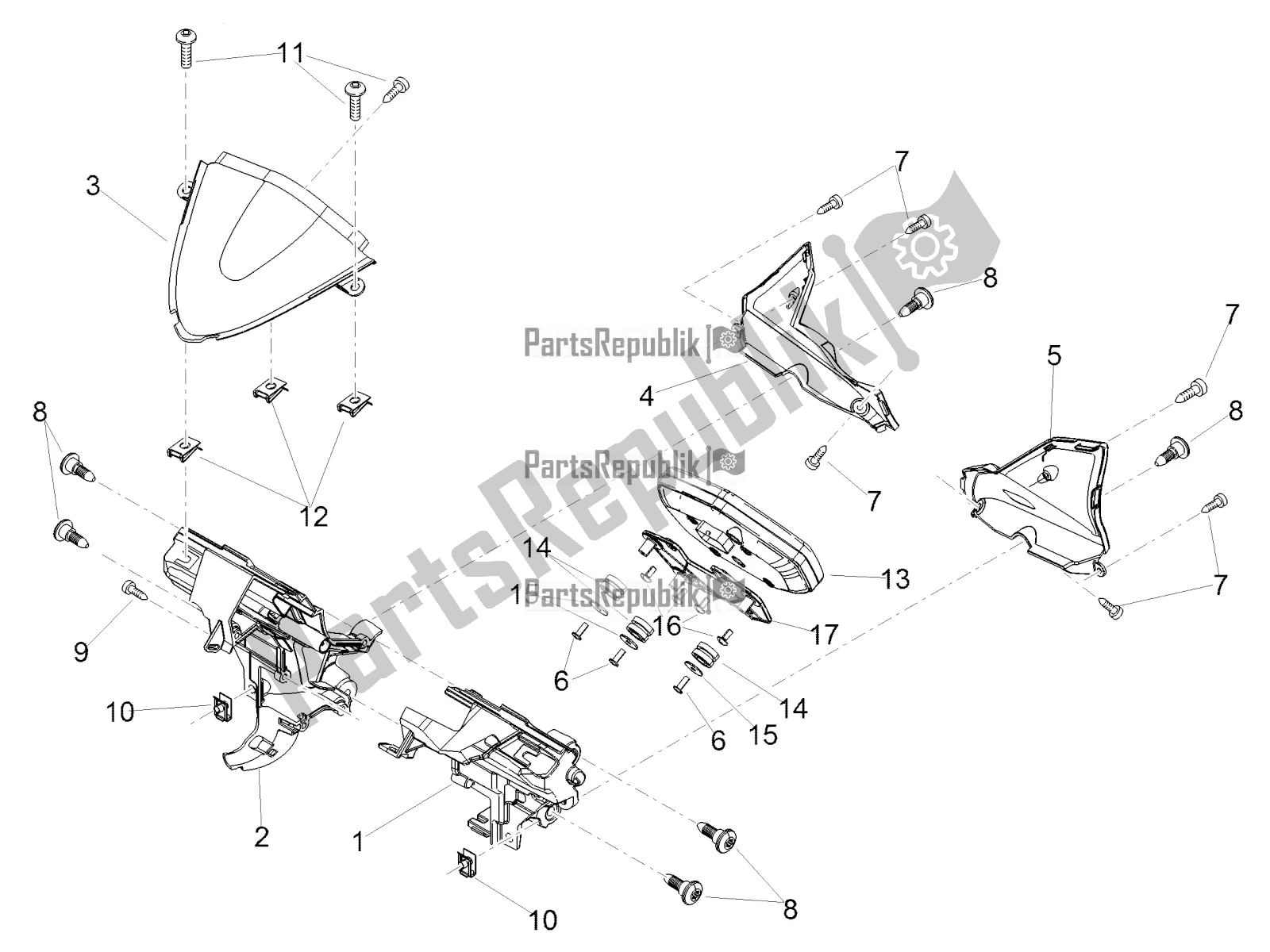 Tutte le parti per il Pannello Di Controllo del Aprilia Tuono V4 1100 RR ZD4 KG 2017