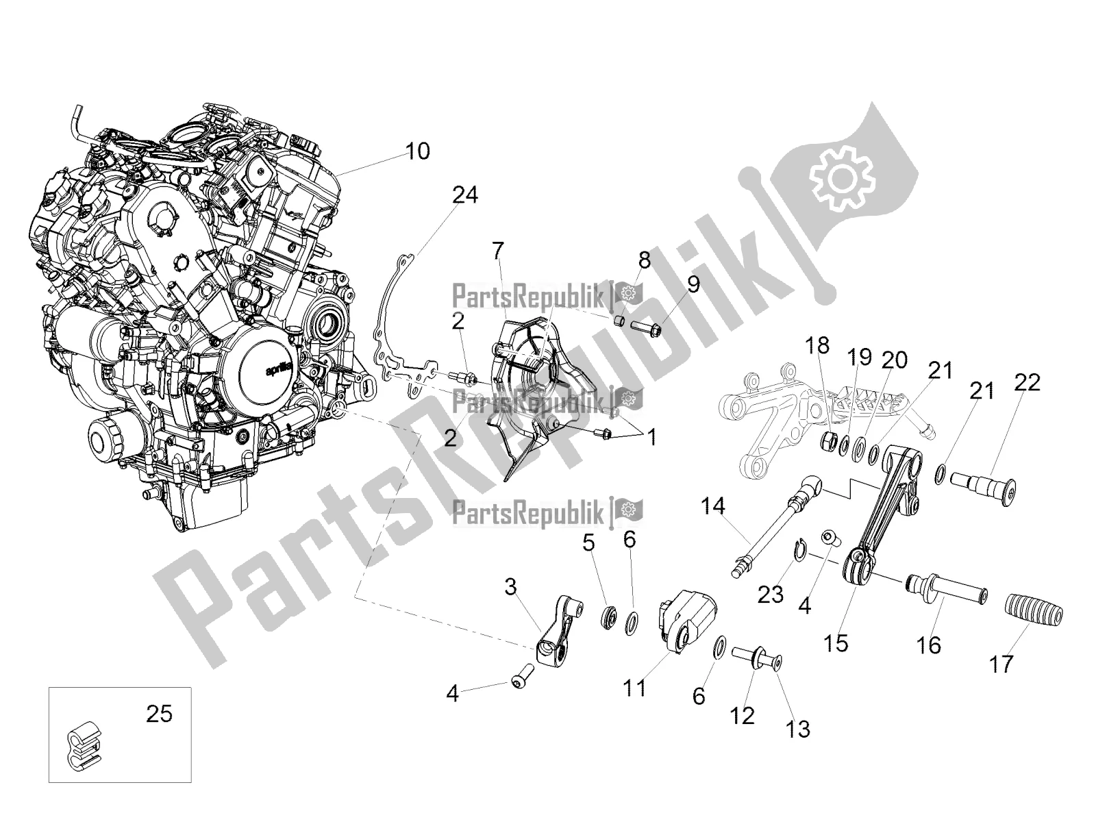 Alle Teile für das Motor des Aprilia Tuono V4 1100 RR ZD4 KG 2017