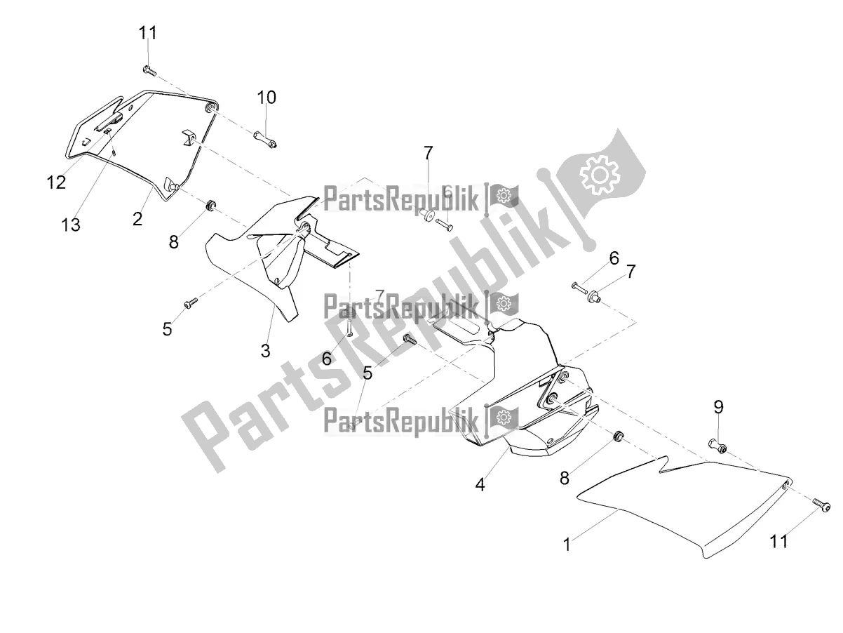 Tutte le parti per il Corpo Anteriore Ii del Aprilia Tuono V4 1100 RR ZD4 KG 2017