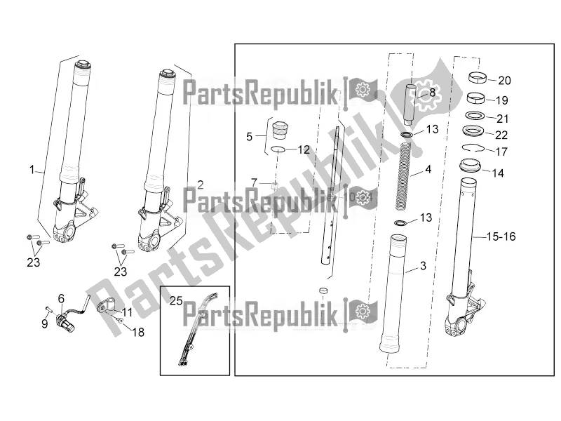 Toutes les pièces pour le Fourche Avant du Aprilia Tuono V4 1100 RR ZD4 KG 2017