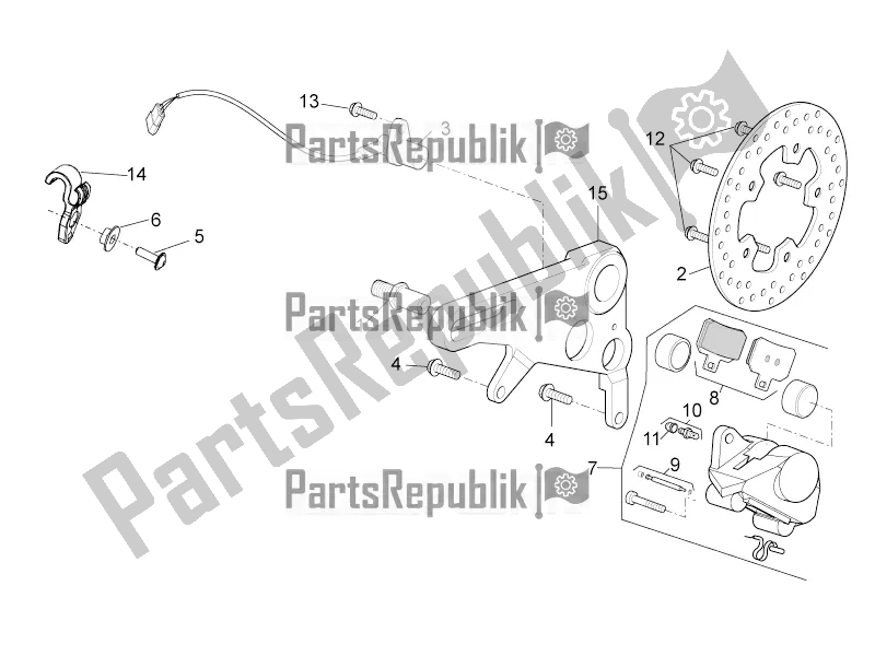 Toutes les pièces pour le étrier De Frein Arrière du Aprilia Tuono V4 1100 RR ZD4 KG 2017
