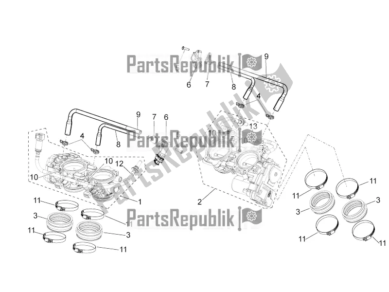 Alle onderdelen voor de Gasklephuis van de Aprilia Tuono V4 1100 RR ZD4 KG 2017