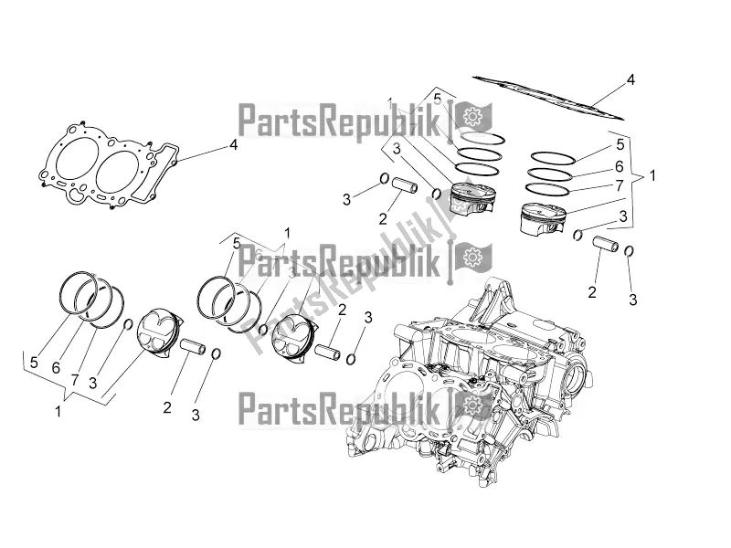 Toutes les pièces pour le Cylindre - Piston du Aprilia Tuono V4 1100 RR ZD4 KG 2018