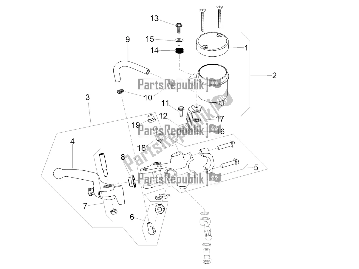 Toutes les pièces pour le Maître-cylindre Avant du Aprilia Tuono V4 1100 RR ZD4 KG 2018