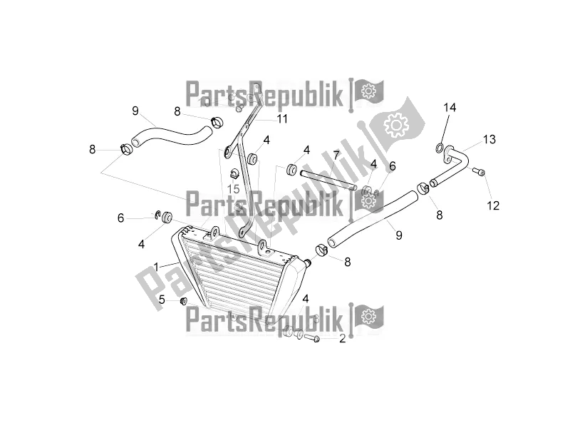 Alle onderdelen voor de Olie Radiator van de Aprilia Tuono V4 1100 RR ZD4 KG 2018