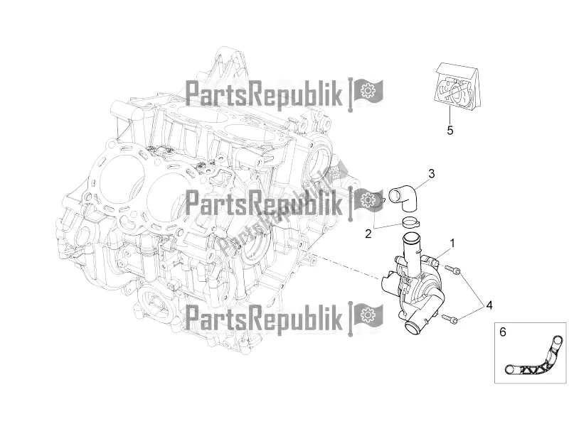 All parts for the Water Pump of the Aprilia Tuono V4 1100 RR ZD4 KG 2018