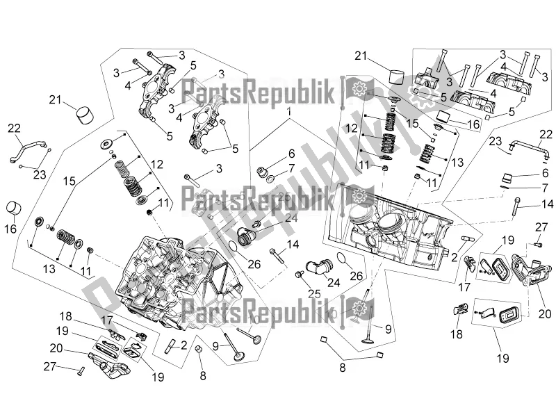 Alle onderdelen voor de Cilinderkop - Kleppen van de Aprilia Tuono V4 1100 RR ZD4 KG0 2019