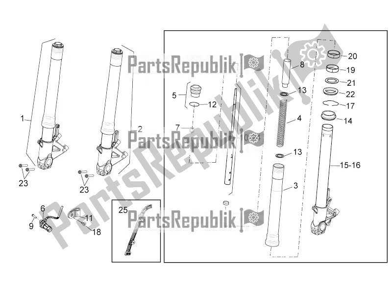 Toutes les pièces pour le Fourche Avant du Aprilia Tuono V4 1100 RR ZD4 KG0 2019