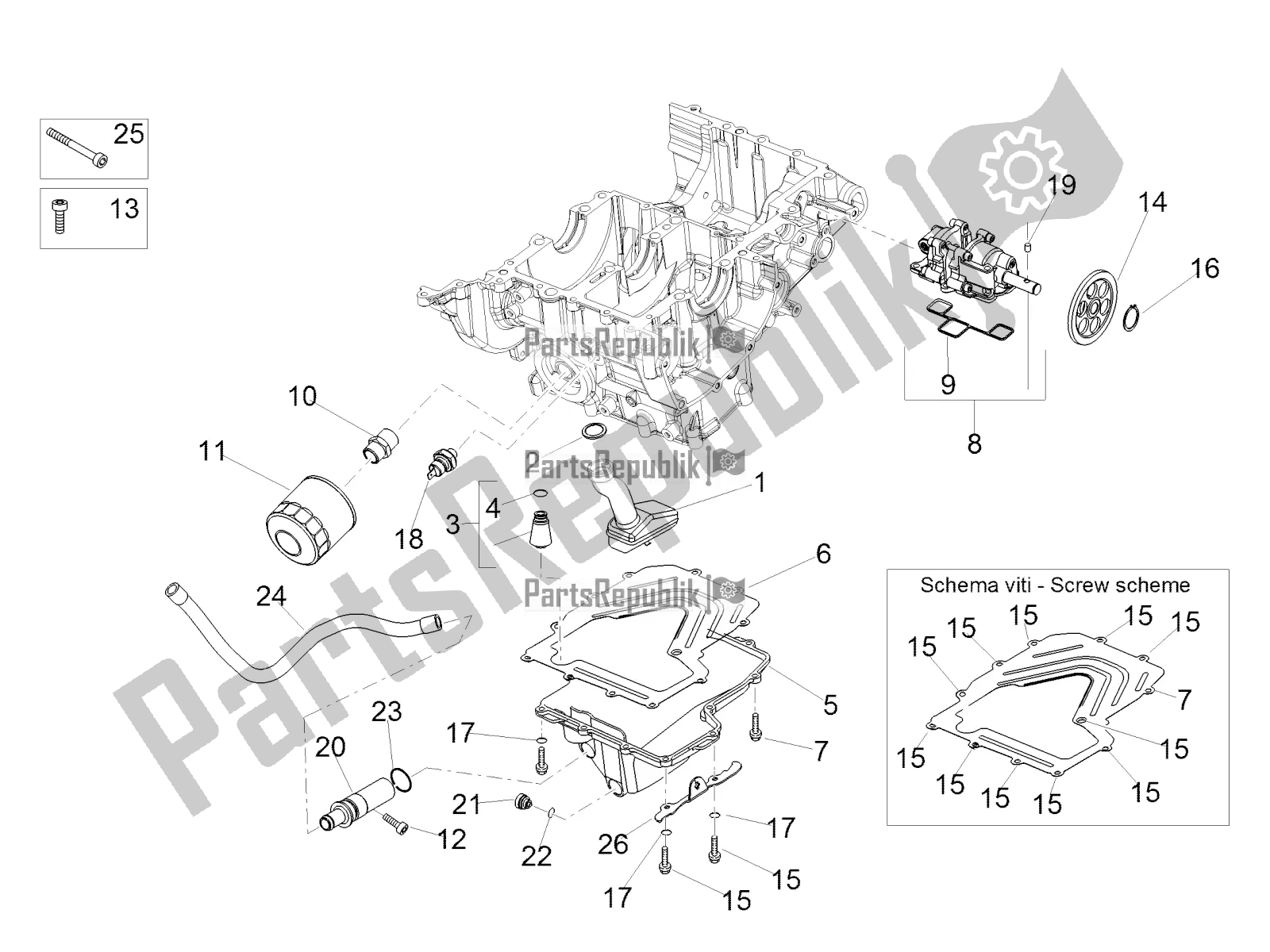 Todas las partes para Lubricación de Aprilia Tuono V4 1100 RR ZD4 KG0 2019