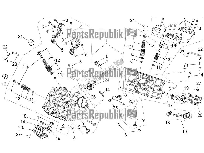 Alle onderdelen voor de Cilinderkop - Kleppen van de Aprilia Tuono V4 1100 RR ZD4 KGU 2017
