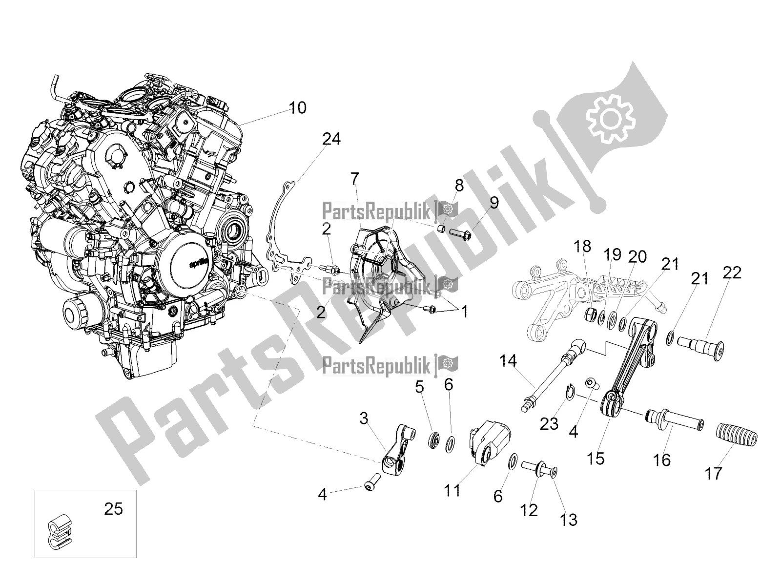 Alle Teile für das Motor des Aprilia Tuono V4 1100 RR ZD4 KGU 2017