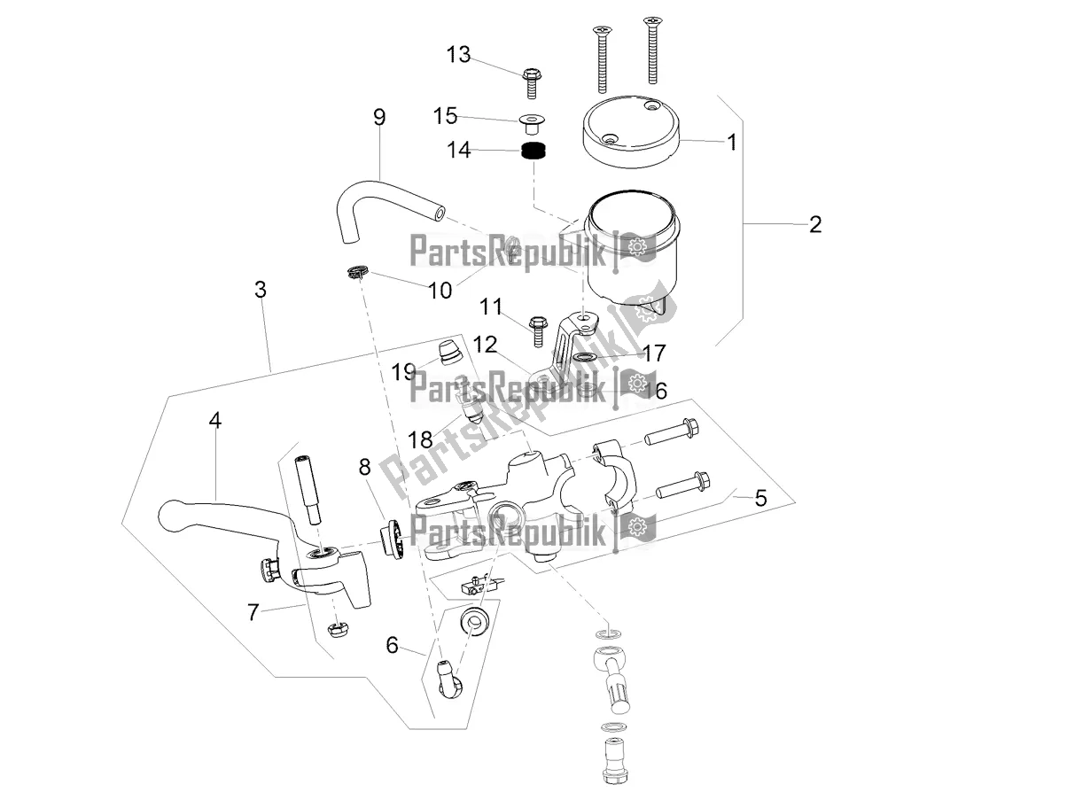 All parts for the Front Master Cilinder of the Aprilia Tuono V4 1100 RR ZD4 KGU 2017
