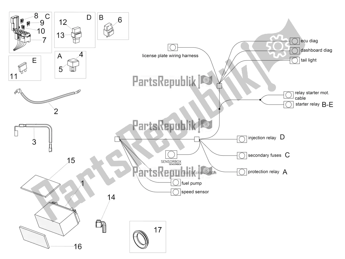 All parts for the Electrical System Ii of the Aprilia Tuono V4 1100 RR ZD4 KGU 2018