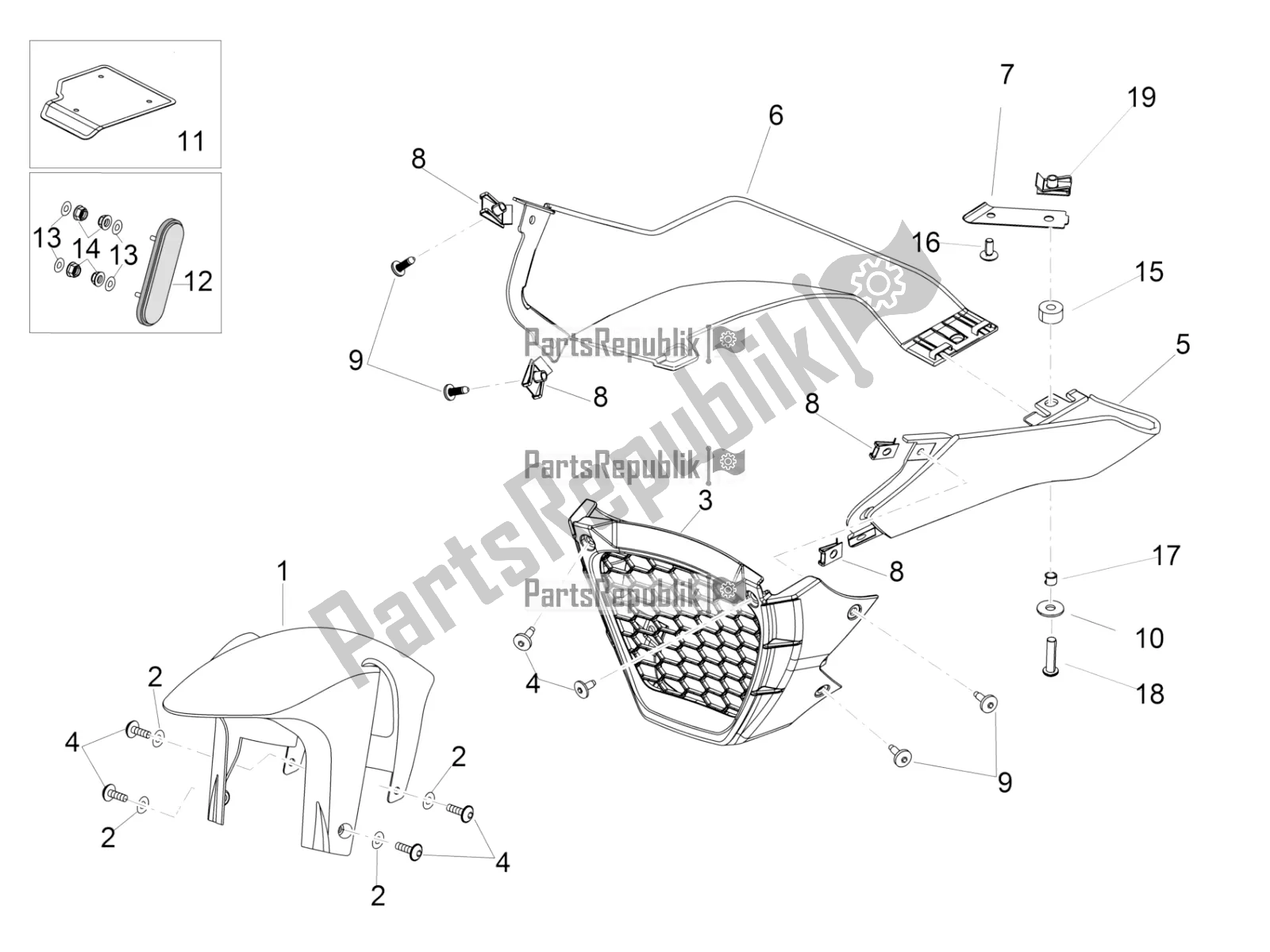 All parts for the Front Body Iii of the Aprilia Tuono V4 1100 RR ZD4 KGU 2018