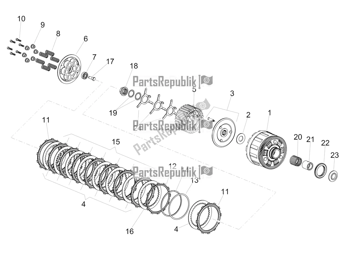 Tutte le parti per il Frizione del Aprilia Tuono V4 1100 USA 2022