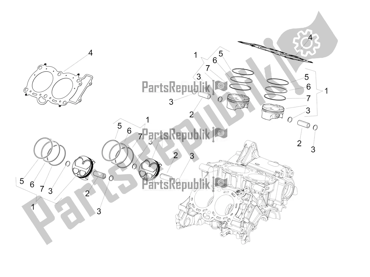 Toutes les pièces pour le Cylindre - Piston du Aprilia Tuono V4 1100 USA 2022