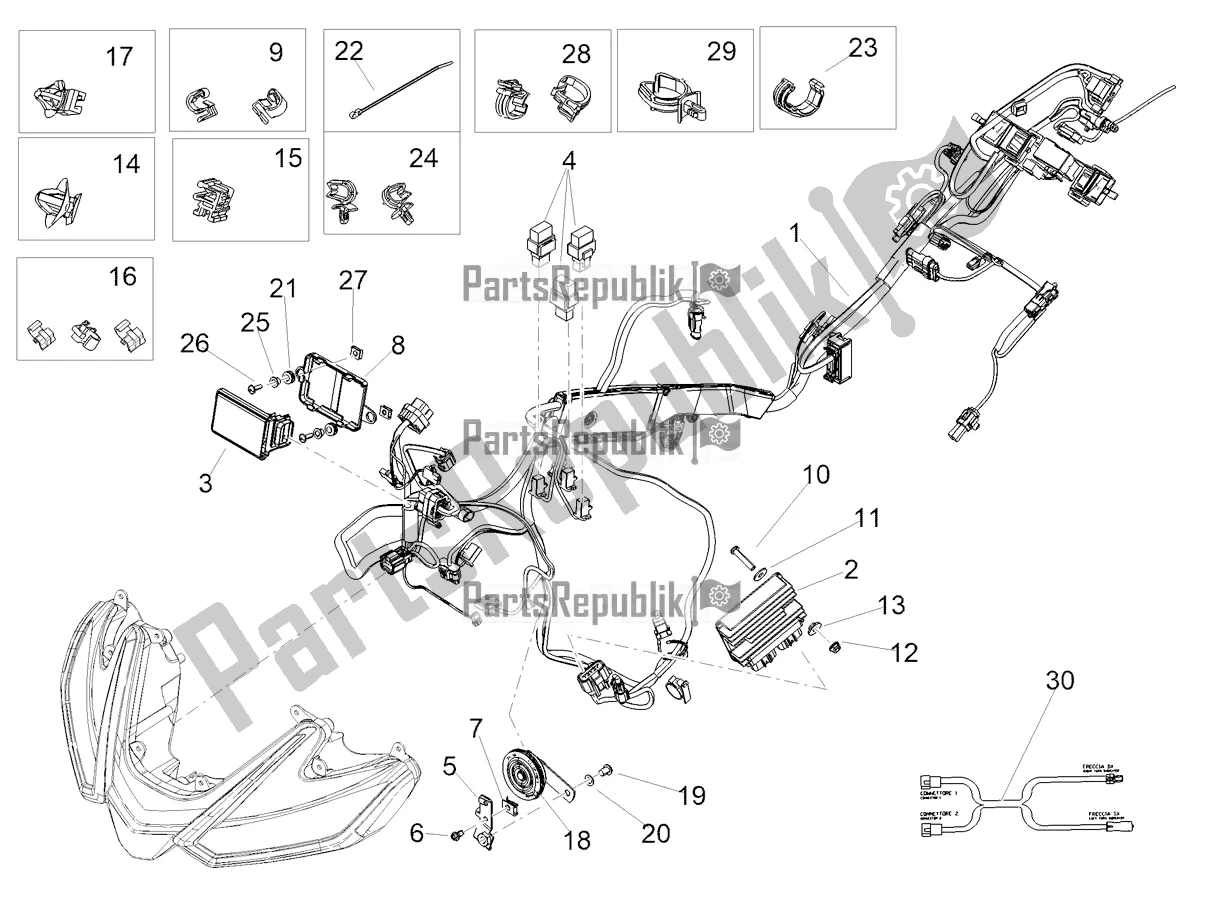 All parts for the Front Electrical System of the Aprilia Tuono V4 1100 USA 2022