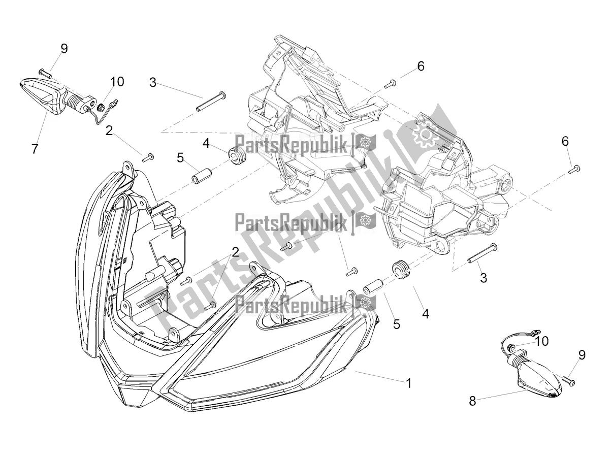 All parts for the Front Lights of the Aprilia Tuono V4 1100 USA 2022