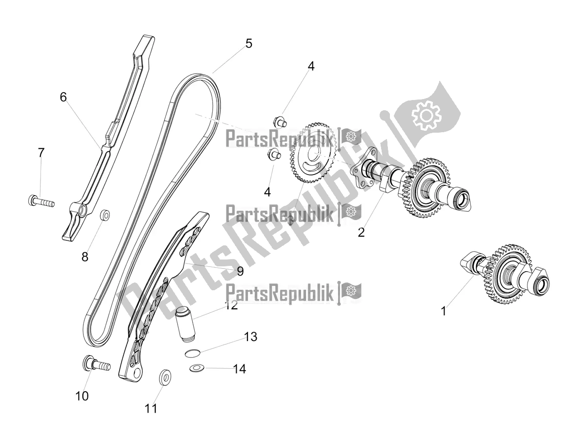 Toutes les pièces pour le Système De Calage Du Cylindre Arrière du Aprilia Tuono V4 1100 USA 2022