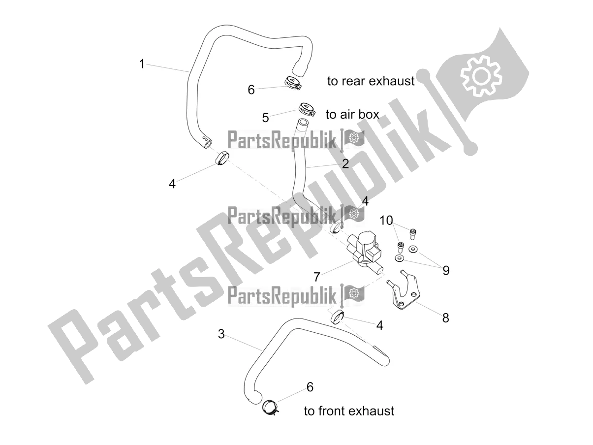 All parts for the Secondary Air of the Aprilia Tuono V4 1100 USA 2022