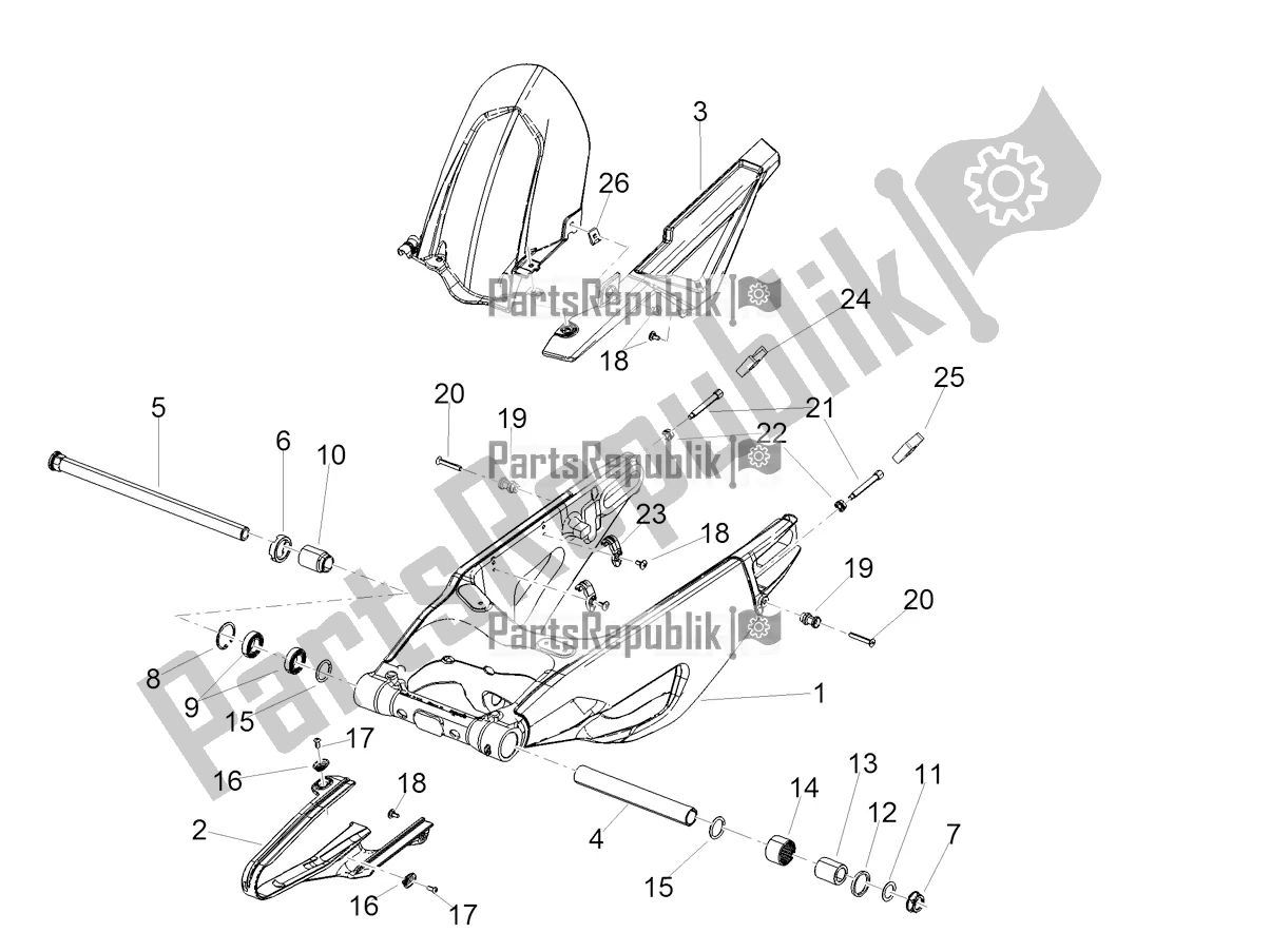 Toutes les pièces pour le Bras Oscillant du Aprilia Tuono V4 1100 USA 2022