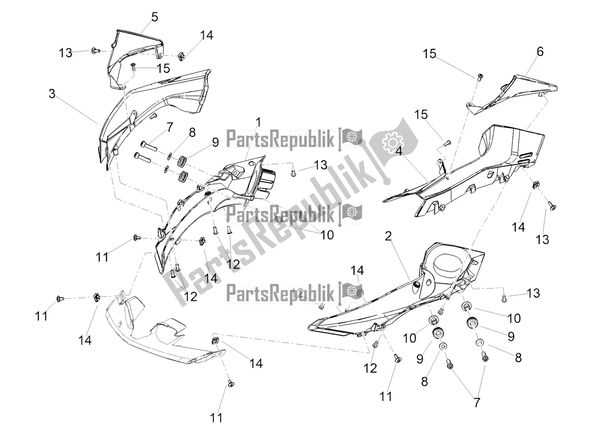 All parts for the Duct of the Aprilia Tuono V4 1100 USA E5 2021