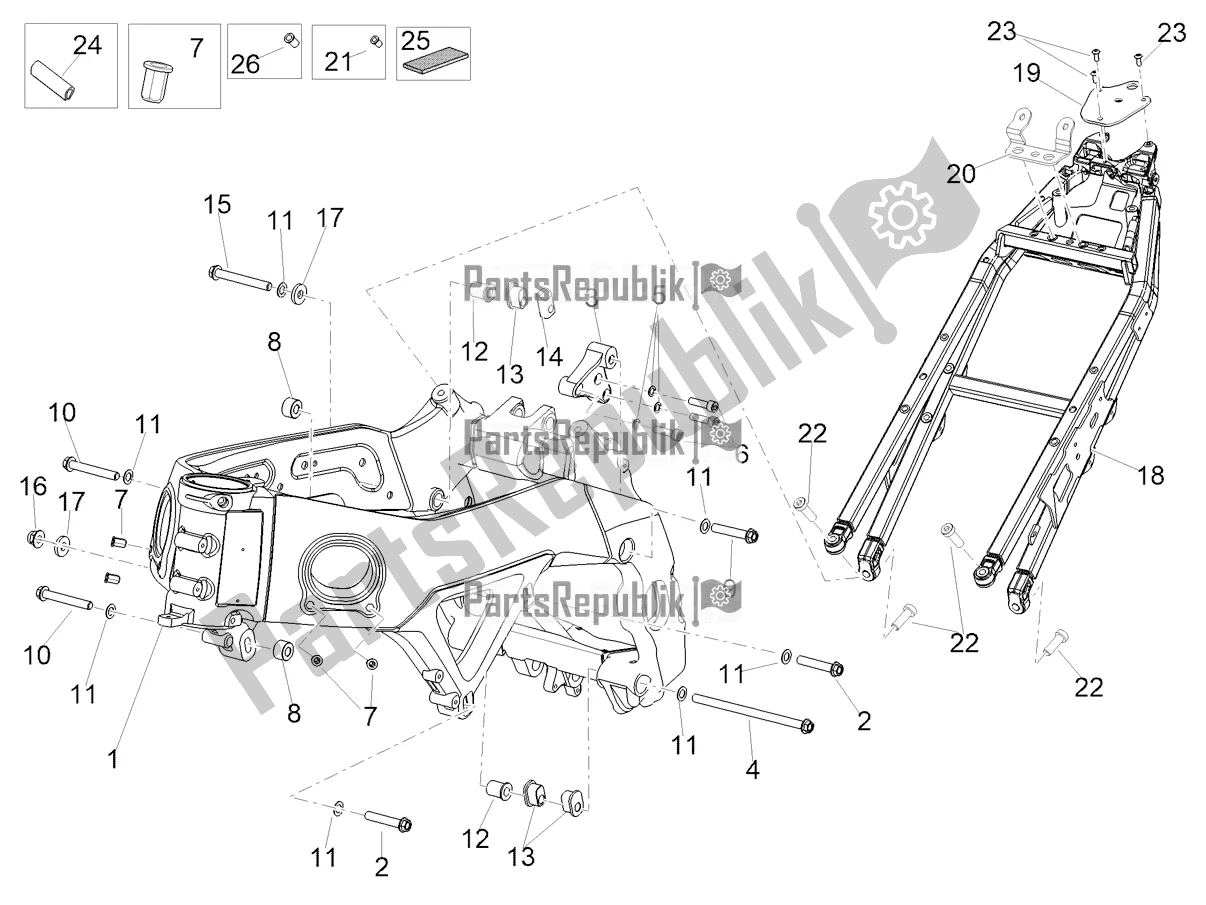 Alle Teile für das Rahmen des Aprilia Tuono V4 1100 USA E5 2021