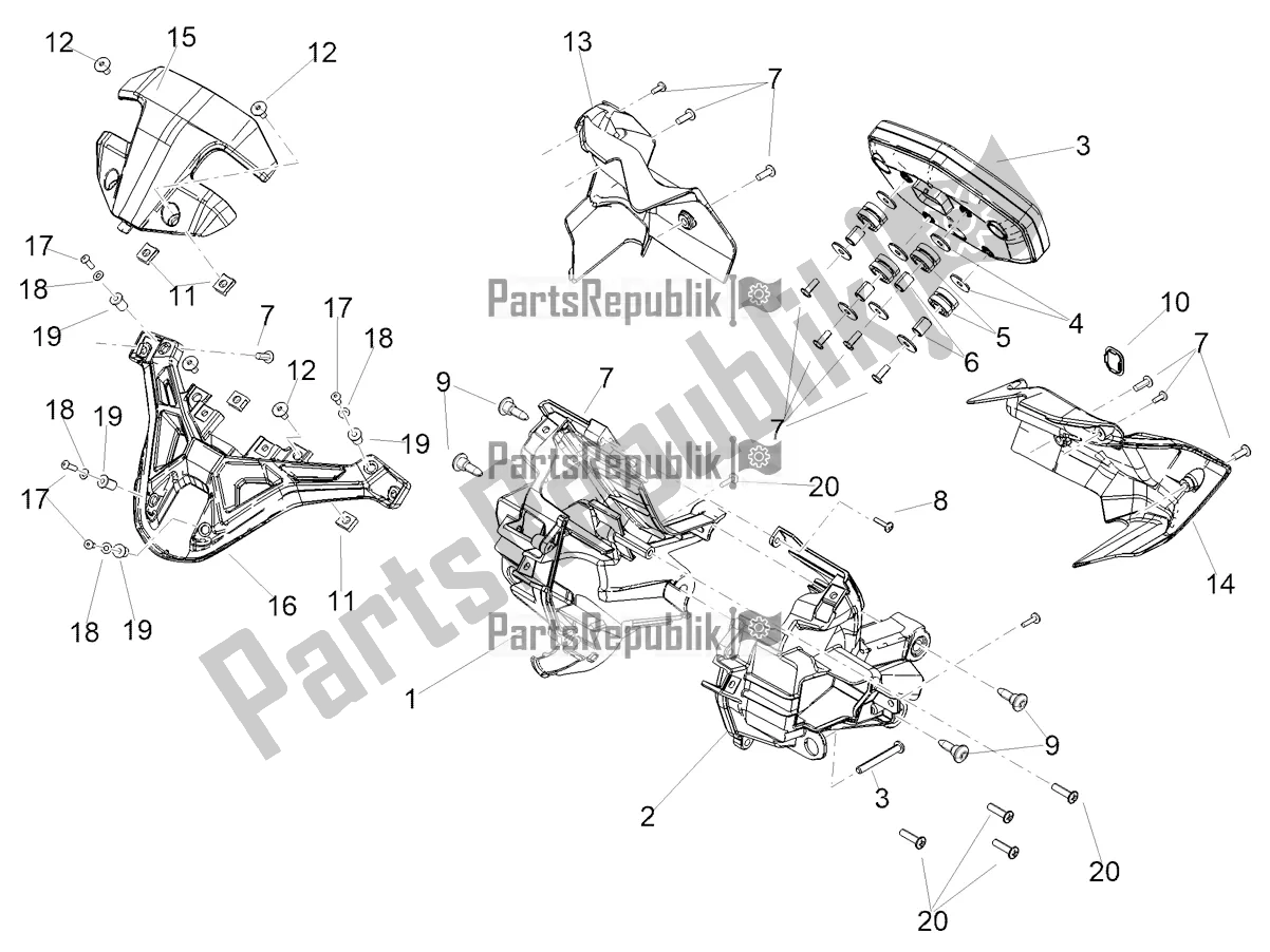 Todas as partes de Instrumentos do Aprilia Tuono V4 1100 USA E5 2021