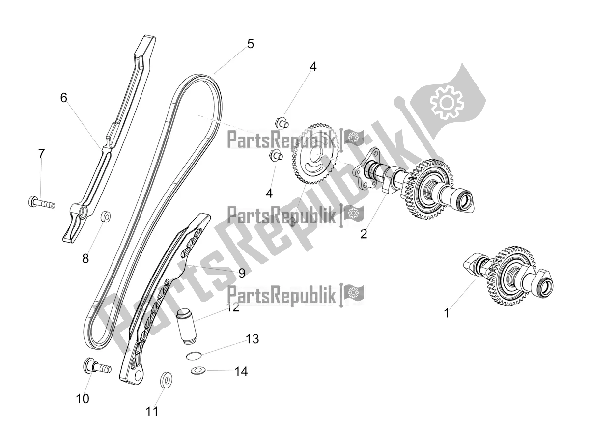 Wszystkie części do Uk? Ad Rozrz? Du Z Tylnym Cylindrem Aprilia Tuono V4 1100 USA E5 2021