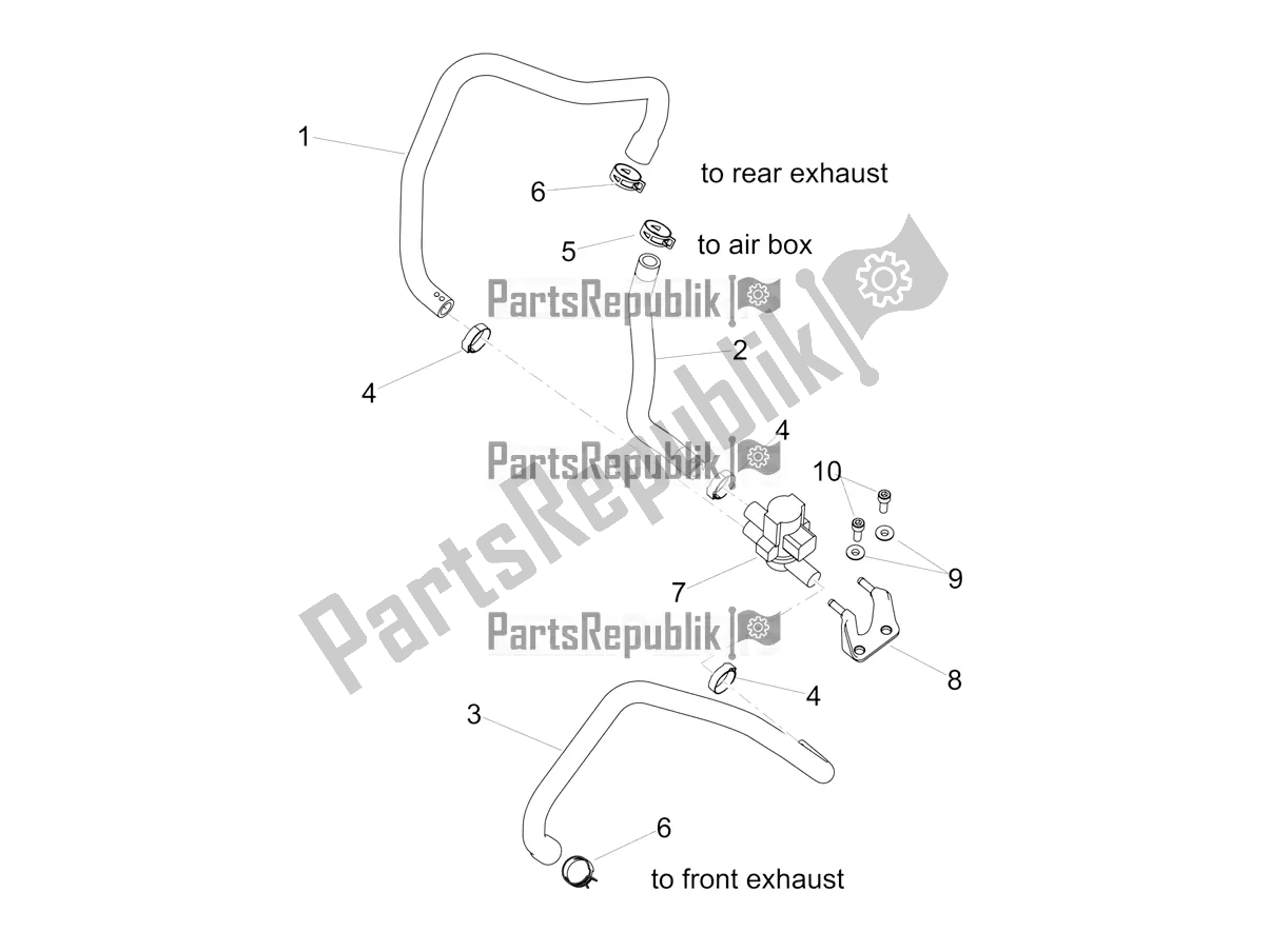 All parts for the Secondary Air of the Aprilia Tuono V4 1100 USA E5 2021