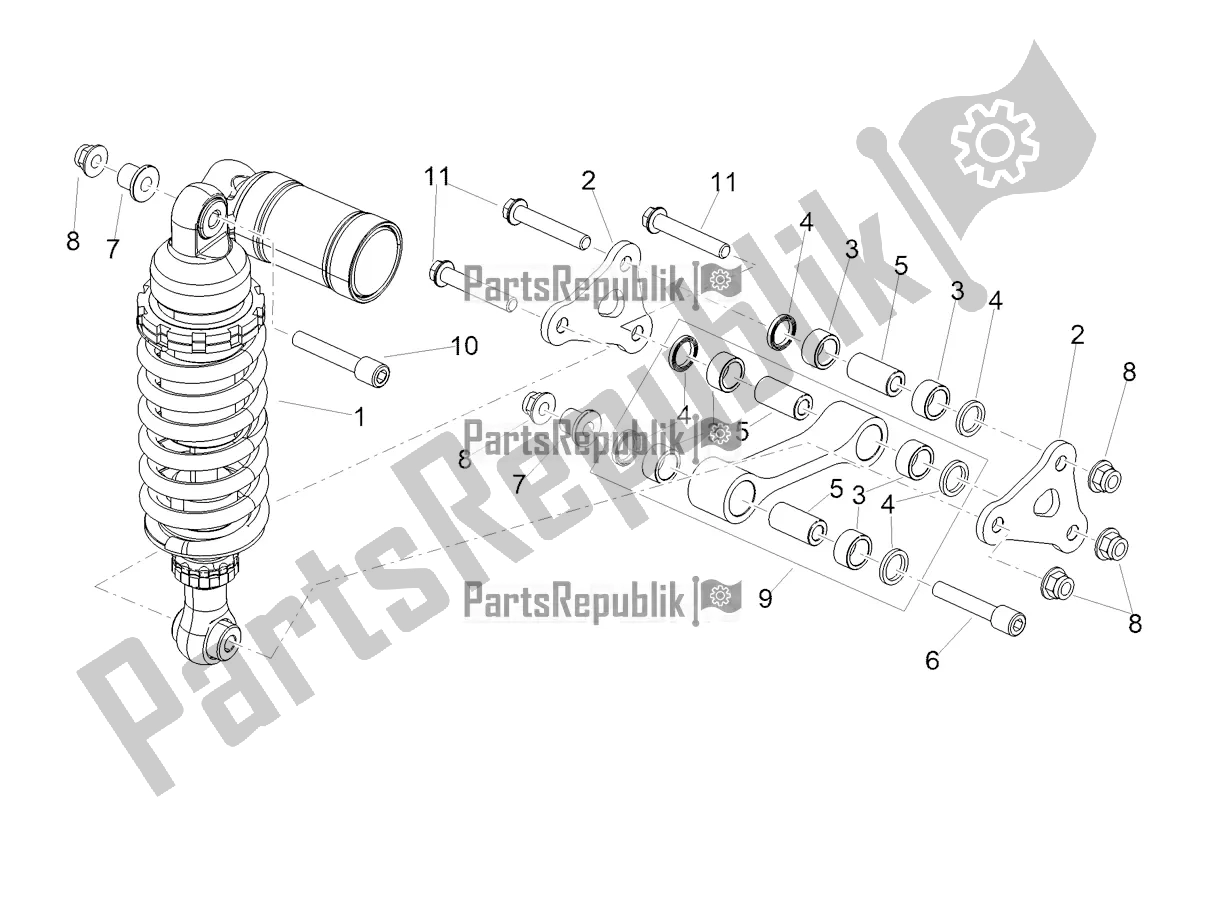 Todas as partes de Amortecedor do Aprilia Tuono V4 1100 USA E5 2021