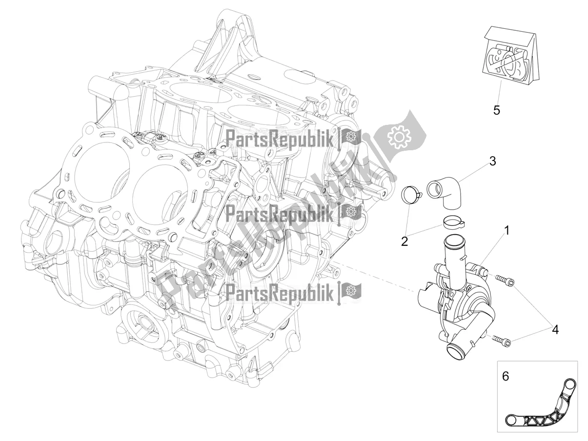 Toutes les pièces pour le Pompe à Eau du Aprilia Tuono V4 1100 USA E5 2021