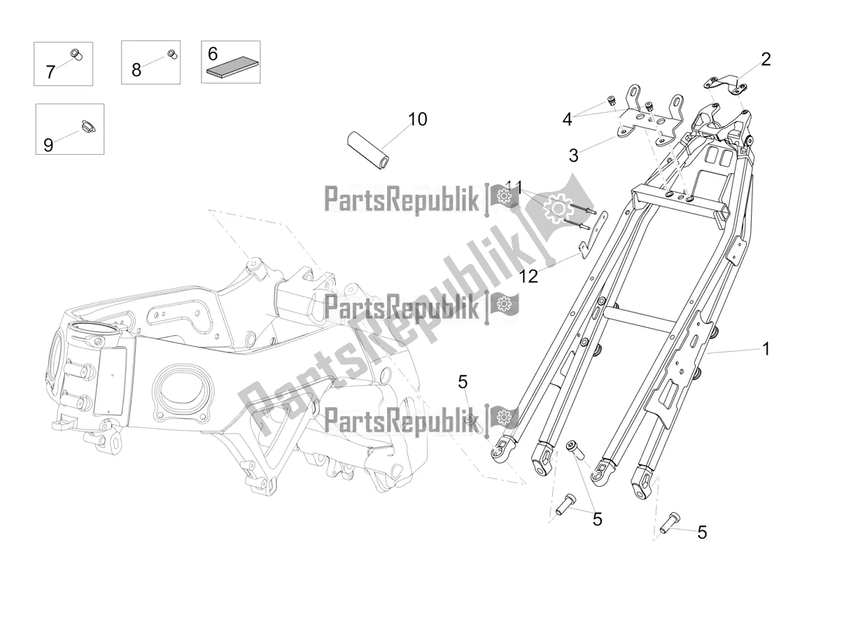 All parts for the Frame Ii of the Aprilia Tuono V4 Factory 1100 Superpole 2019