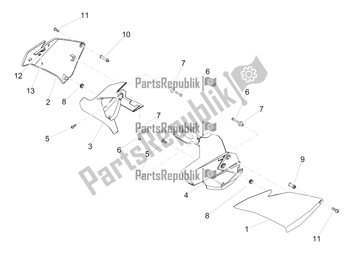 Todas as partes de Corpo Frontal Ii do Aprilia Tuono V4 Factory 1100 Superpole 2019