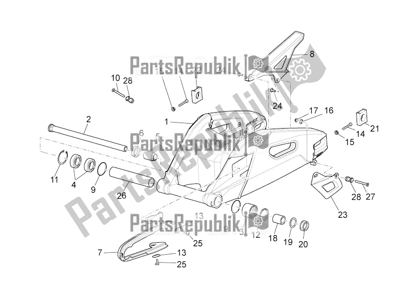 Alle Teile für das Schwinge des Aprilia Tuono V4 Factory 1100 Superpole 2019