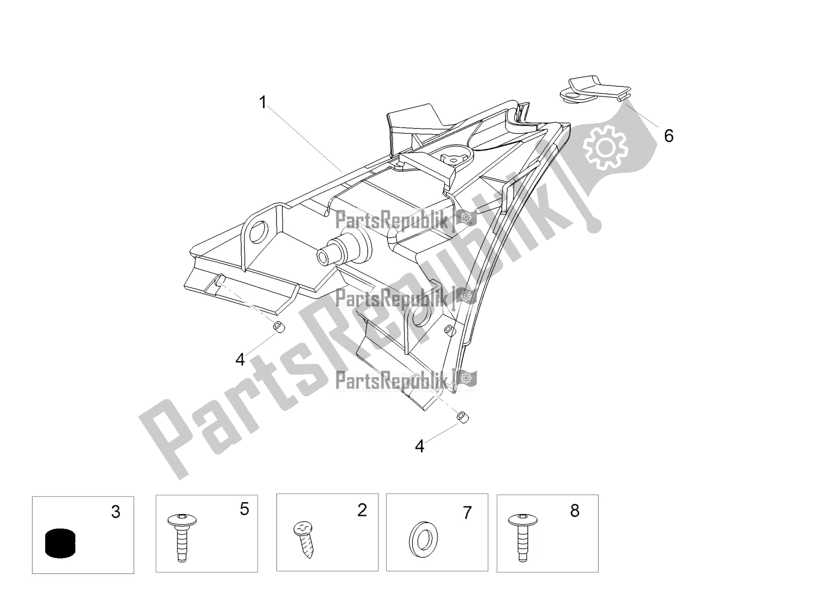 Alle Teile für das Rücklicht des Aprilia Tuono V4 Factory 1100 Superpole 2019