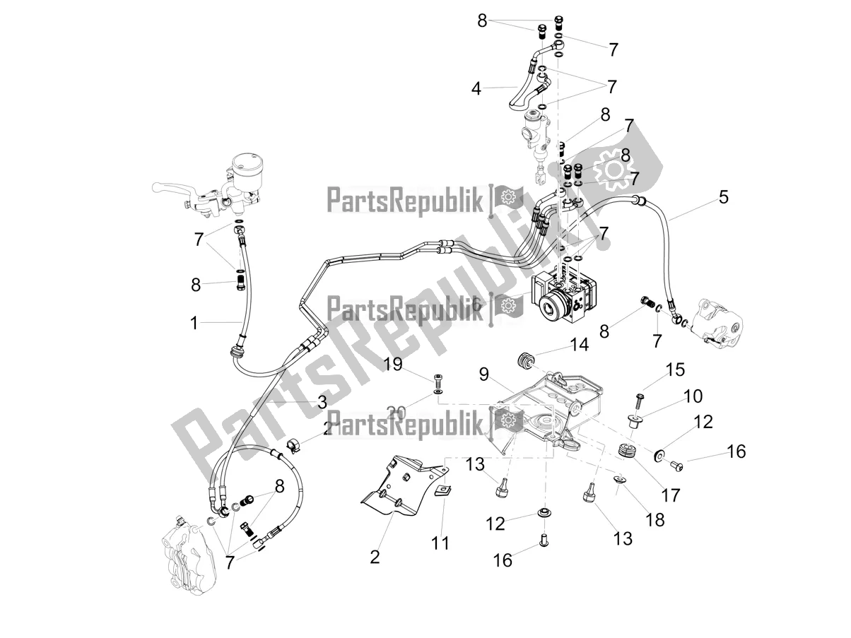 Tutte le parti per il Sistema Frenante Abs del Aprilia Tuono V4 Factory 1100 Superpole 2020