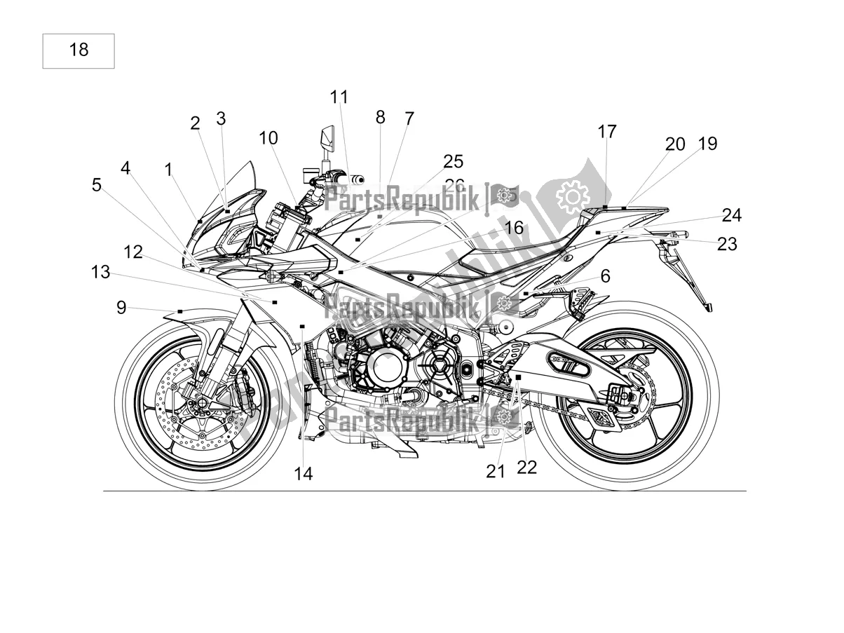 Alle Teile für das Abziehbild des Aprilia Tuono V4 Factory 1100 Superpole 2020