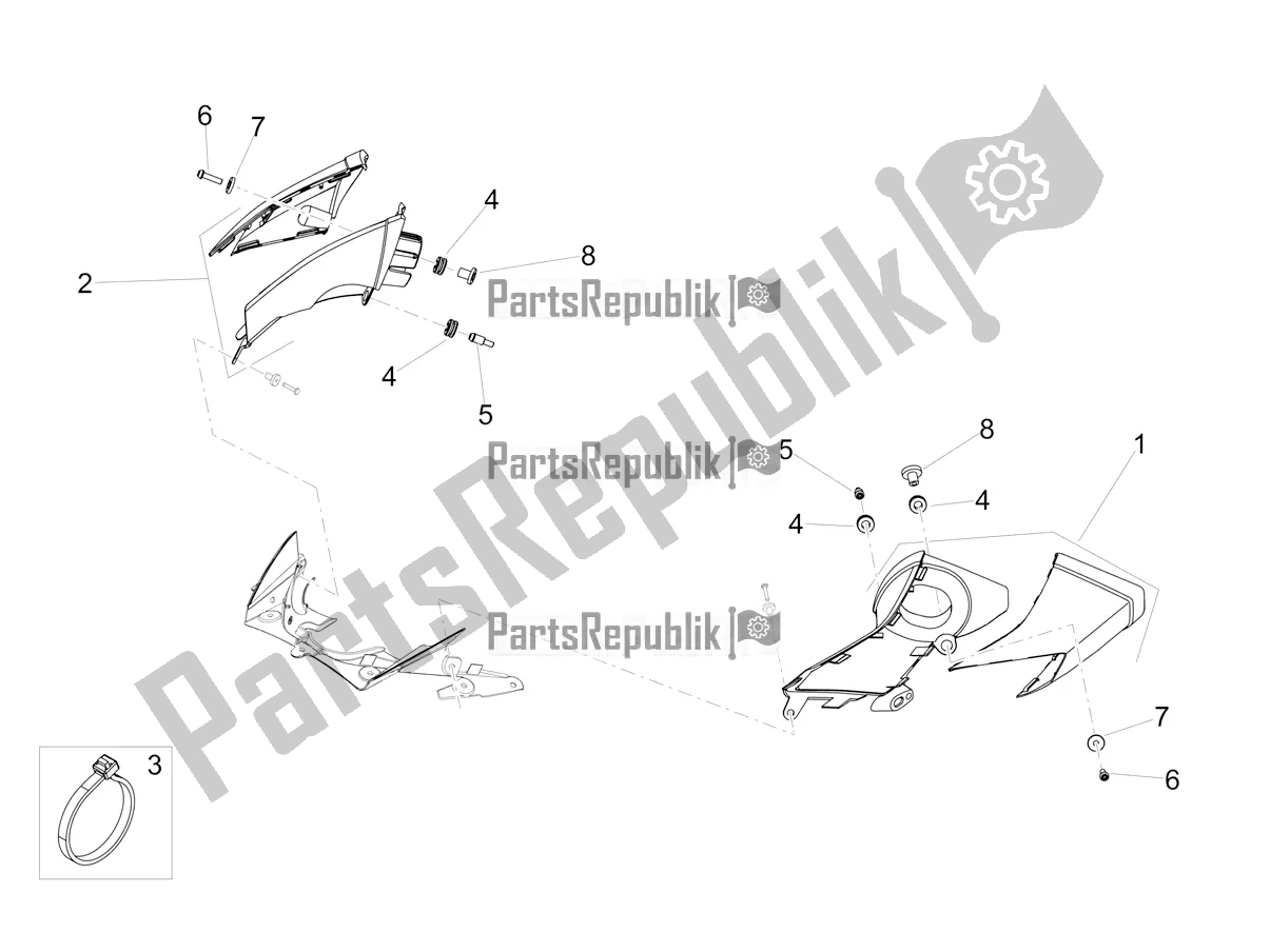 All parts for the Duct of the Aprilia Tuono V4 Factory 1100 Superpole 2020