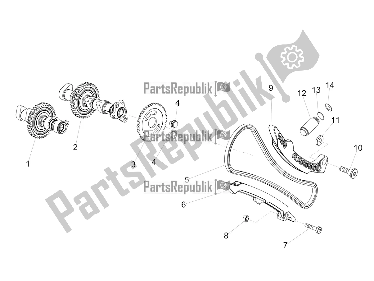 Todas as partes de Sistema De Cronometragem Do Cilindro Dianteiro do Aprilia Tuono V4 Factory 1100 Superpole 2020