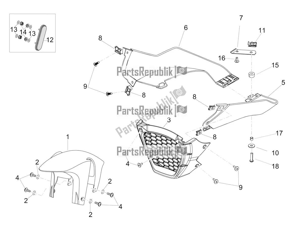 Toutes les pièces pour le Montant-garde-boue Avant du Aprilia Tuono V4 Factory 1100 Superpole 2020