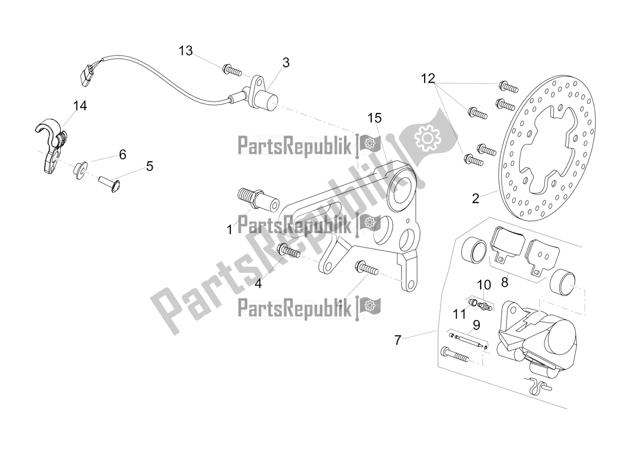 Alle onderdelen voor de Achter Remklauw van de Aprilia Tuono V4 Factory 1100 Superpole 2020