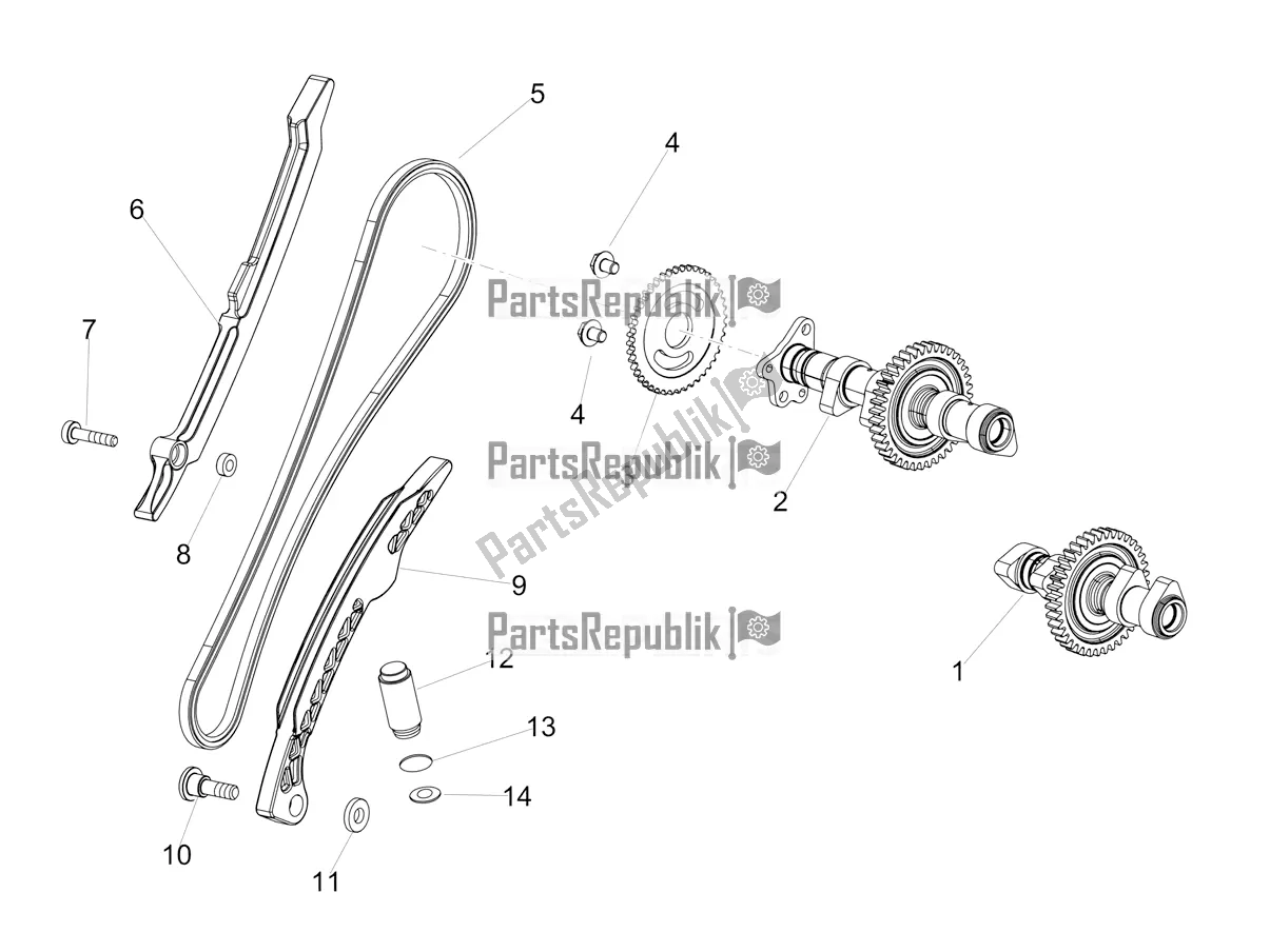 All parts for the Rear Cylinder Timing System of the Aprilia Tuono V4 Factory 1100 Superpole 2020