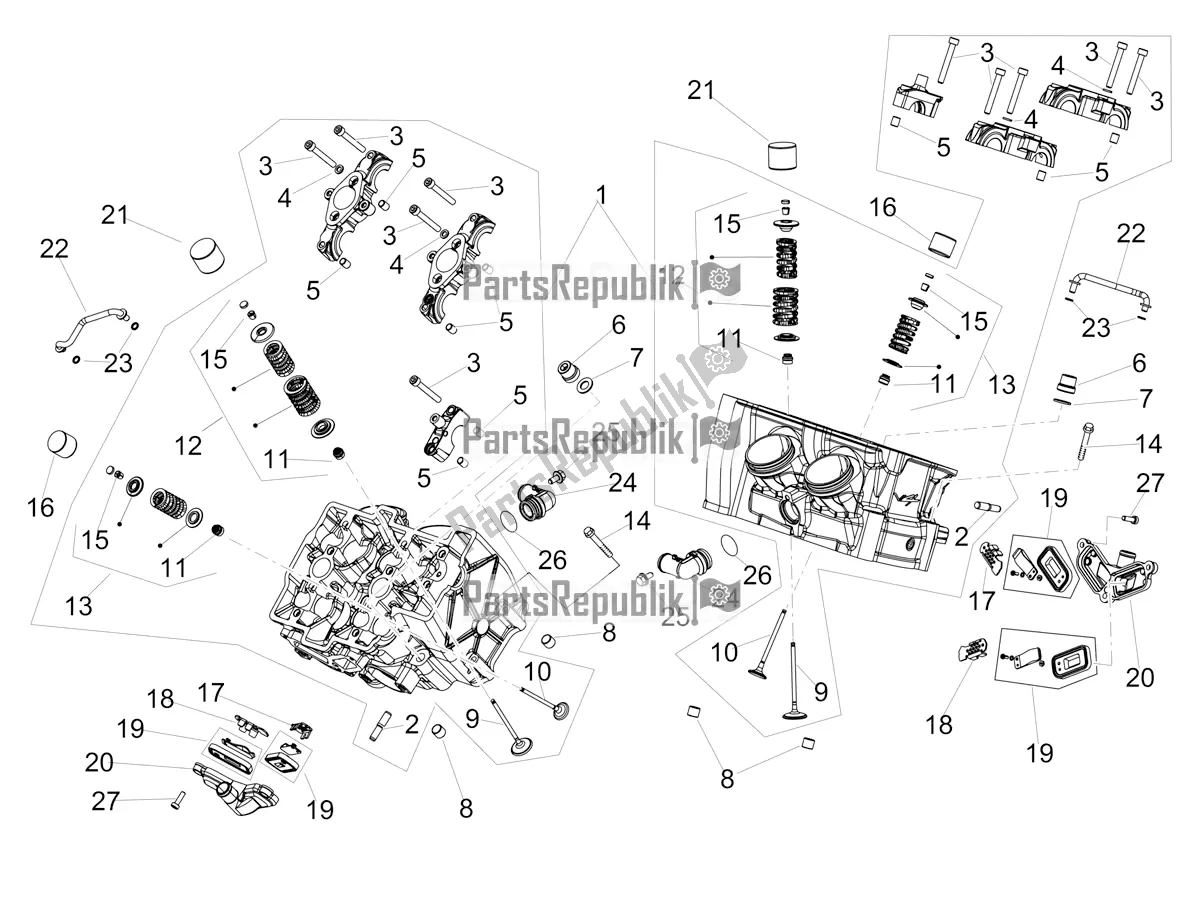 Alle onderdelen voor de Cilinderkop - Kleppen van de Aprilia Tuono V4 Factory 1100 Superpole 2022