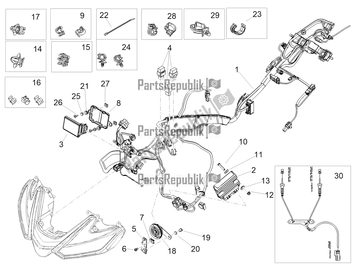 All parts for the Front Electrical System of the Aprilia Tuono V4 Factory 1100 Superpole 2022