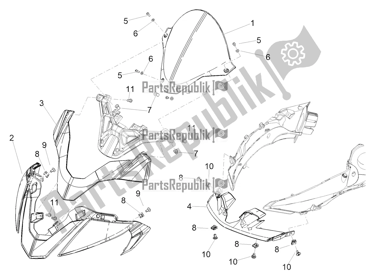 Tutte le parti per il Carenatura Anteriore del Aprilia Tuono V4 Factory 1100 Superpole 2022